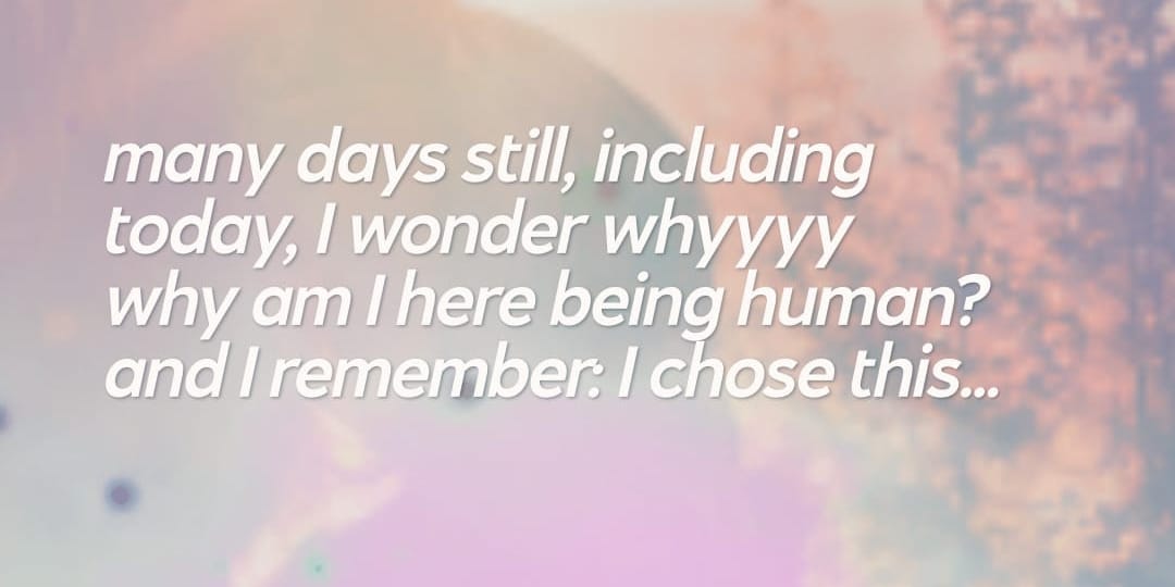 why am I here being human?