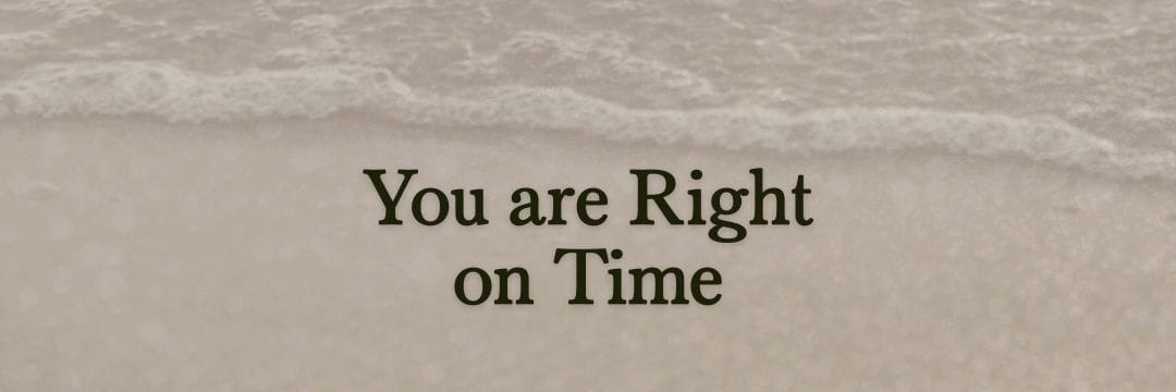 You are right on time
